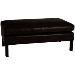 Halo Groucho Leather Footstool Old Saddle Mocha